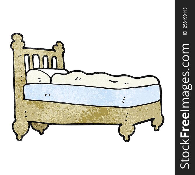 freehand textured cartoon bed