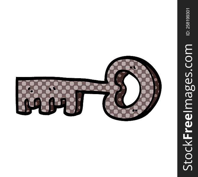 cartoon doodle metal key