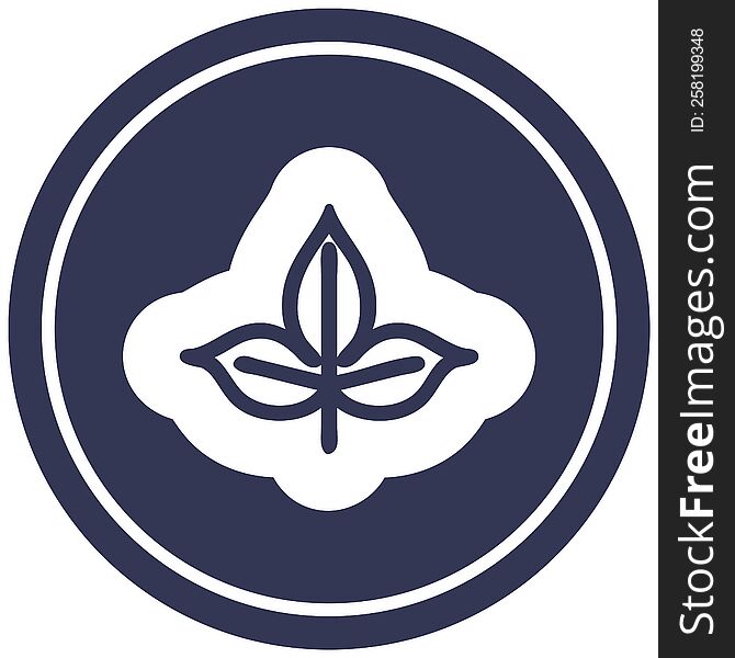 natural leaf circular icon symbol