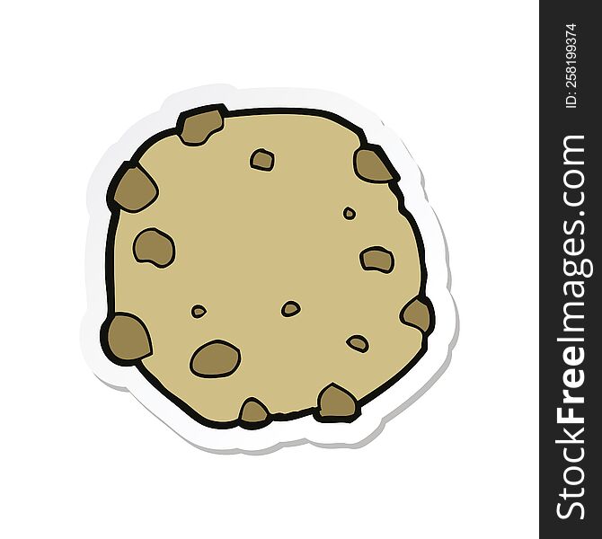 Sticker Of A Cartoon Cookie