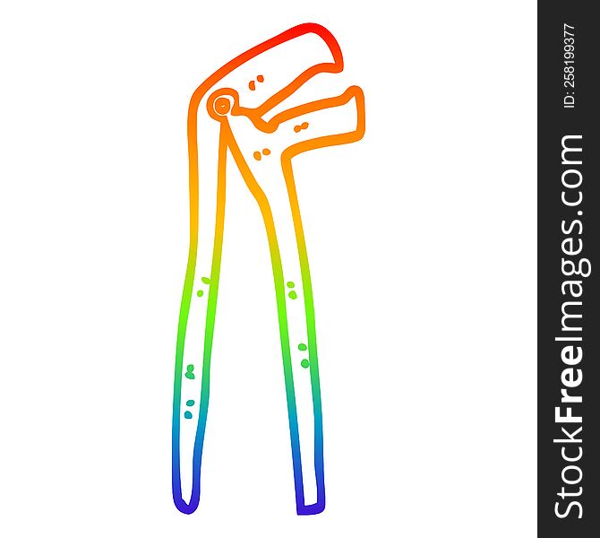 rainbow gradient line drawing cartoon plumbers wrench