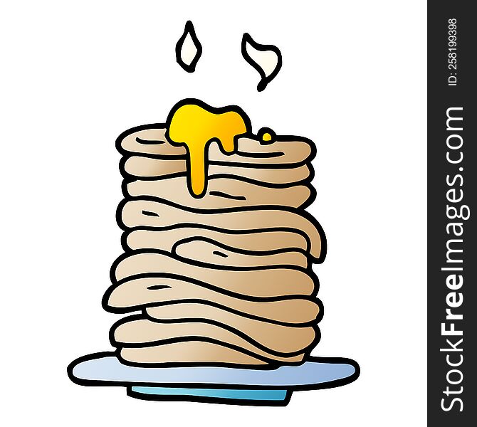 cartoon doodle stack of pancakes