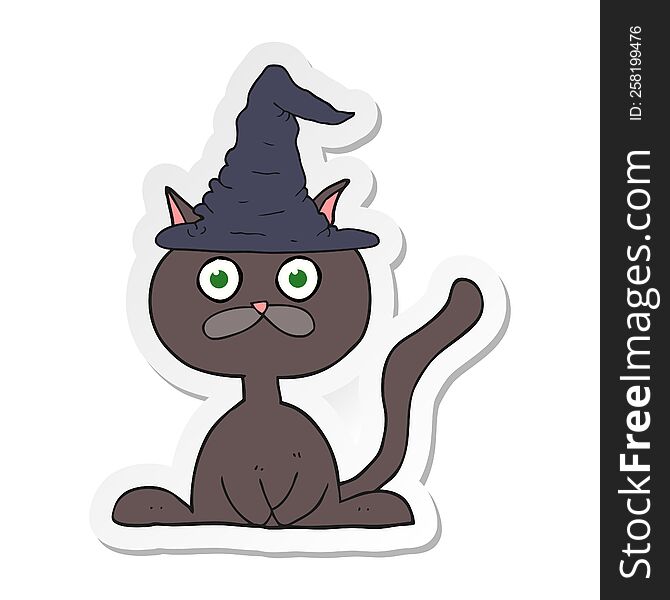 sticker of a cartoon halloween cat