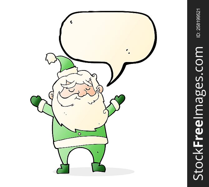 Cartoon Happy Santa Claus With Speech Bubble