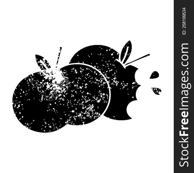 Distressed Symbol Juicy Apple