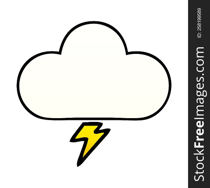 gradient shaded cartoon of a thunder cloud
