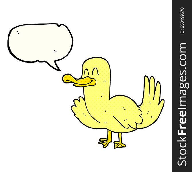 Comic Book Speech Bubble Cartoon Duck