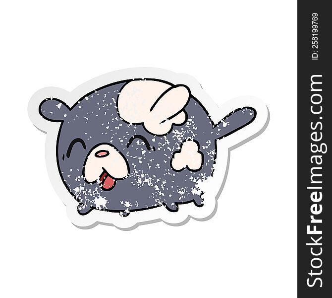 distressed sticker cartoon kawaii cute patch dog