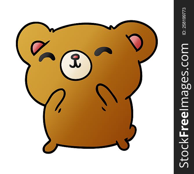 Gradient Cartoon Kawaii Cute Happy Bear
