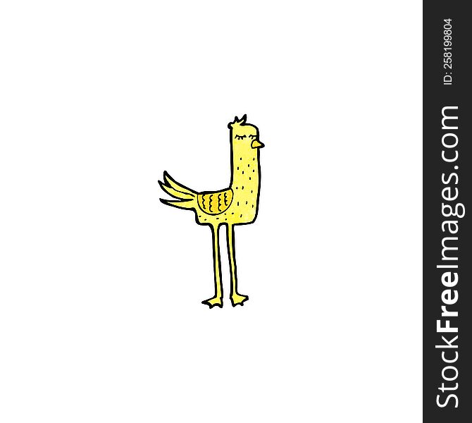 cartoon funny long legged bird