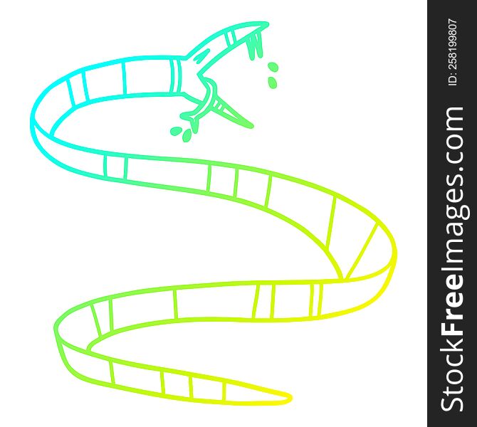 cold gradient line drawing of a cartoon poisonous snake