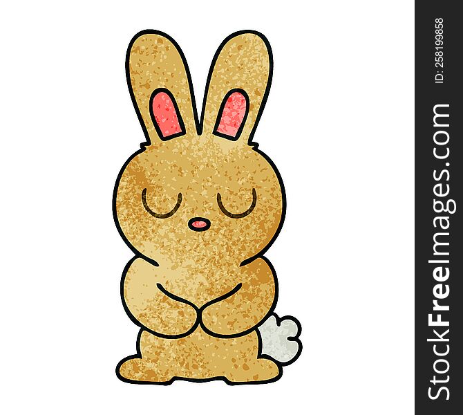 quirky hand drawn cartoon rabbit