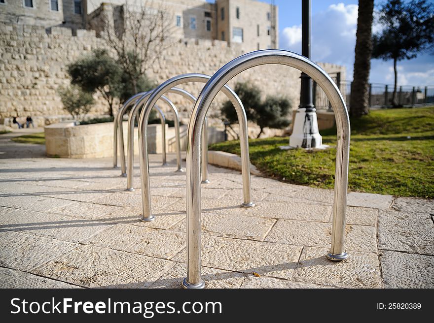 Parking for bicycles near old city of Jerusalem