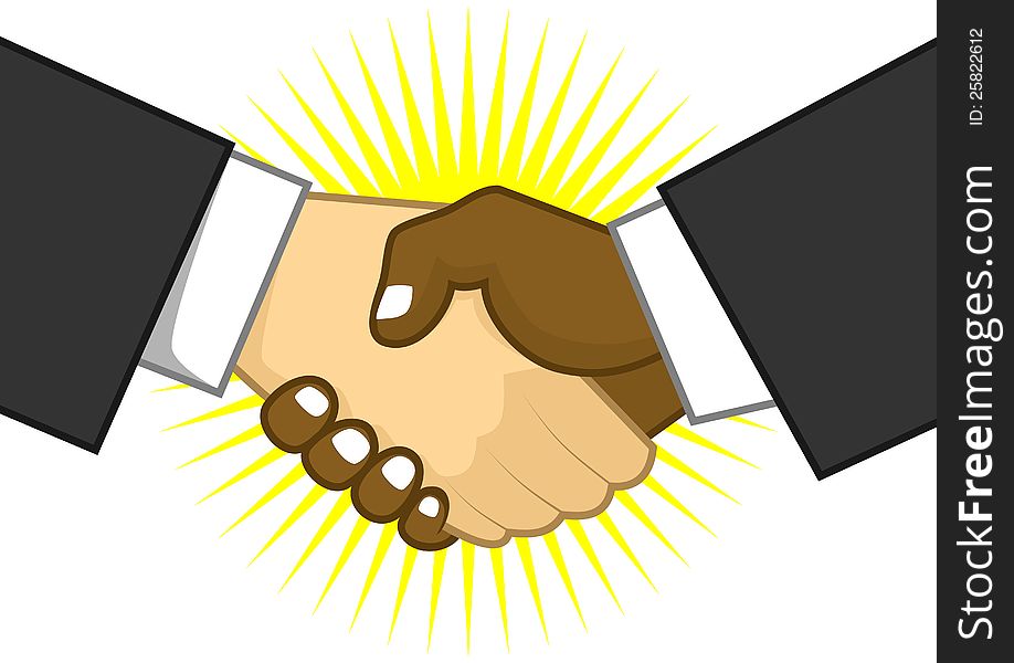 Two men shaking hands in agreement. Two men shaking hands in agreement