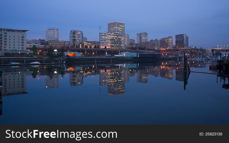 Tacoma Waterfront Before Daybreak Commencement Bay