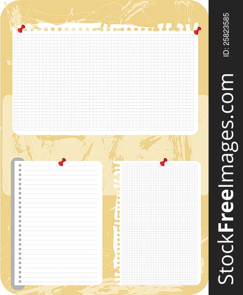 Blank notes illustration for your text. Blank notes illustration for your text