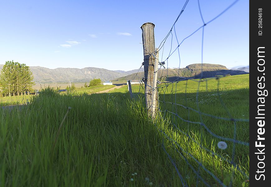 Picture of a fence. Useful for showing farm activities. Picture of a fence. Useful for showing farm activities