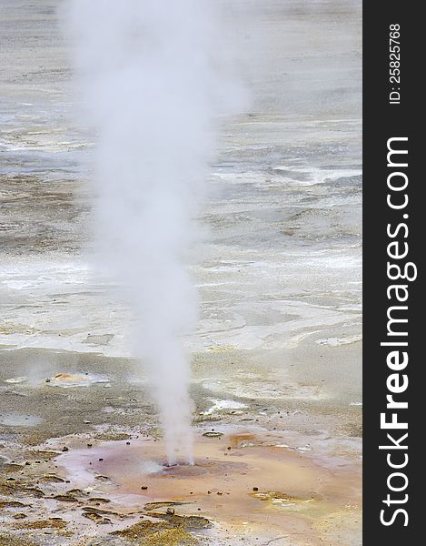 Closeup of a geyser in Yellowstone National Park, United States