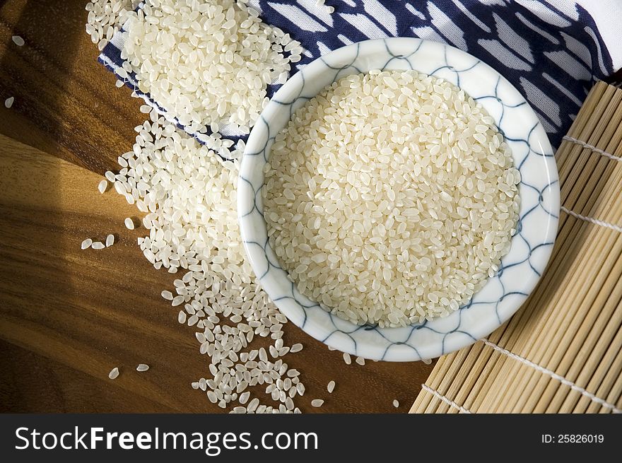 Japanese Uncooked Rice In Bowl