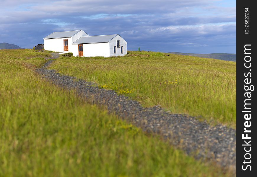 Path leading to an old historical European house