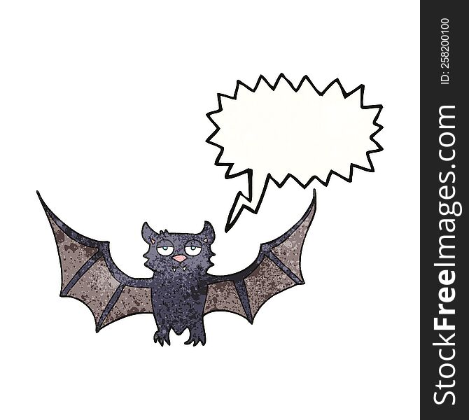 Speech Bubble Textured Cartoon Halloween Bat