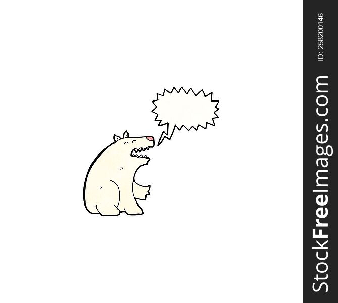 Cartoon Polar Bear With Speech Bubble
