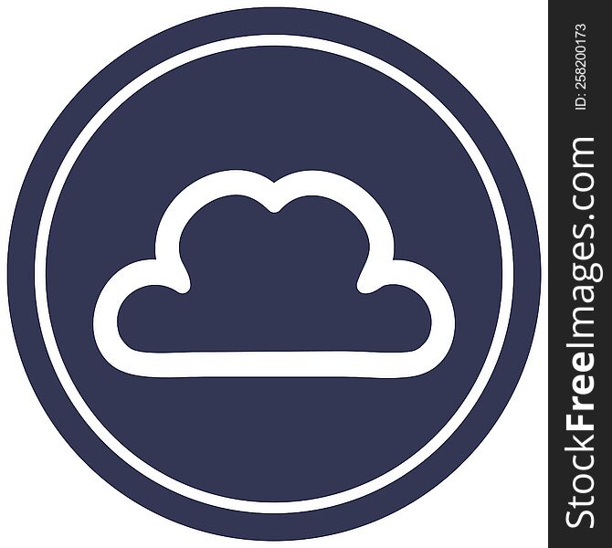simple cloud circular icon symbol