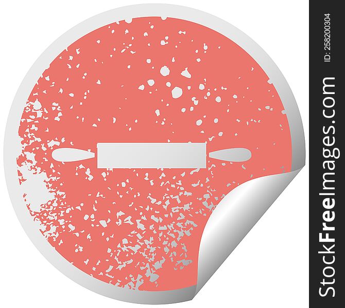 Distressed Circular Peeling Sticker Symbol Rolling Pin