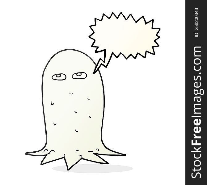 Speech Bubble Cartoon Halloween Ghost