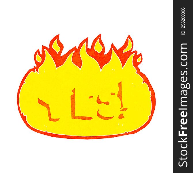 cartoon flaming yes symbol