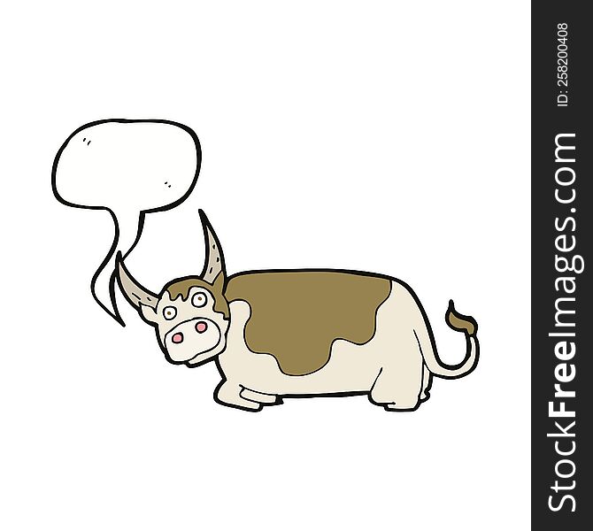 cartoon bull with speech bubble