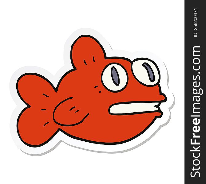 Sticker Of A Cartoon Fish