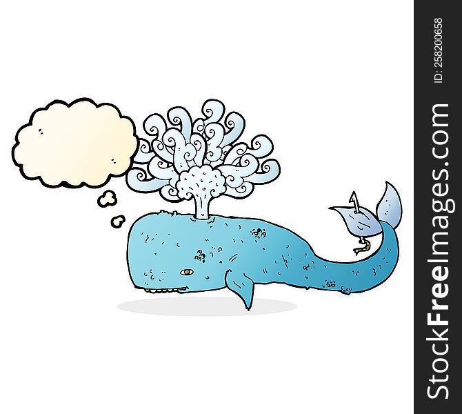 cartoon whale with thought bubble