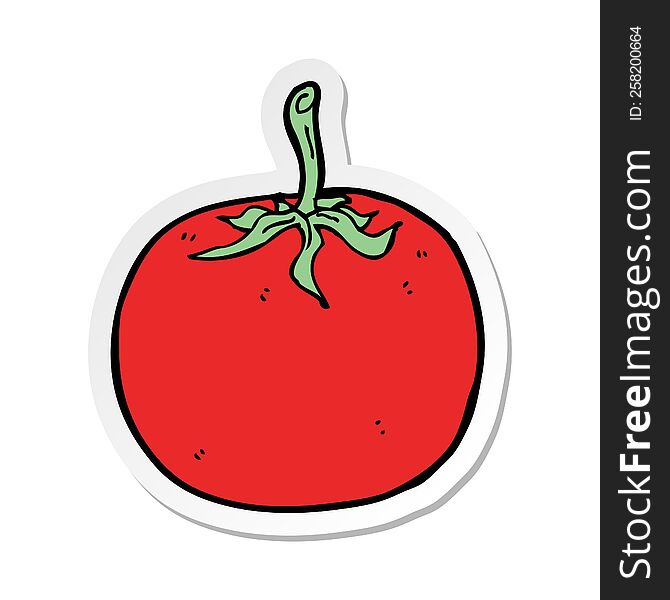 sticker of a cartoon tomato