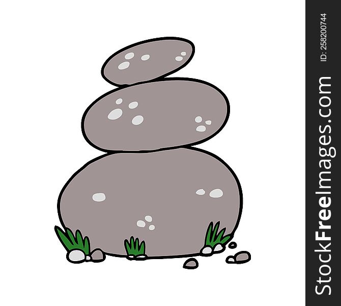 cartoon large stacked stones. cartoon large stacked stones