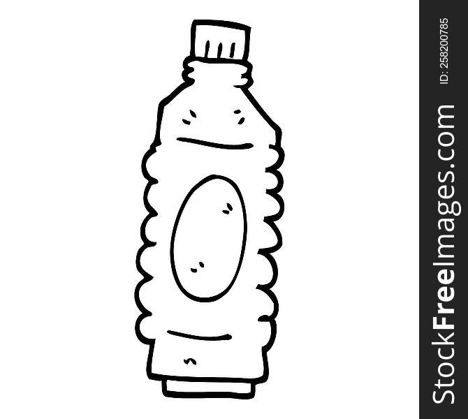 line drawing cartoon water bottle