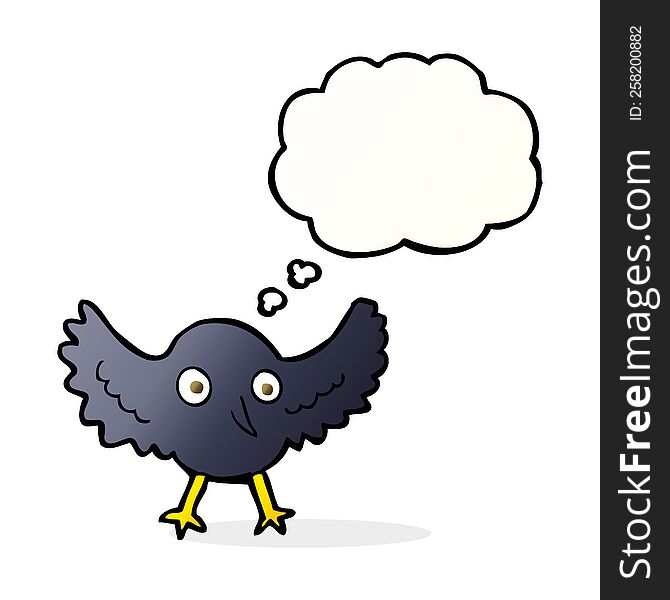 Cartoon Crow With Thought Bubble