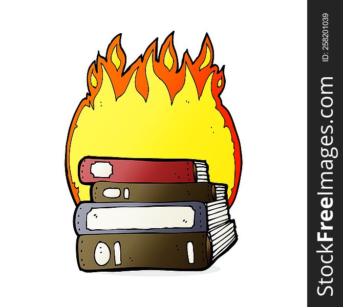 Cartoon Burning Books