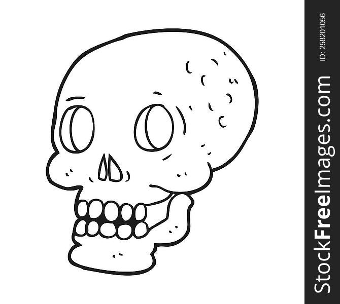 Black And White Cartoon Halloween Skull