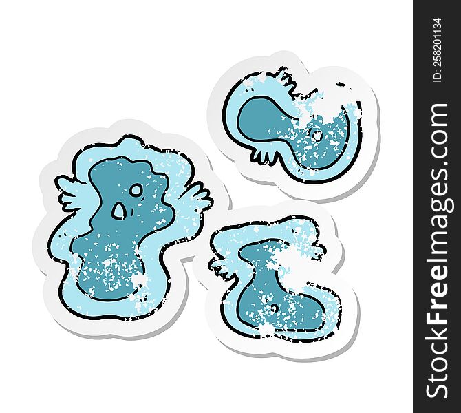distressed sticker of a cartoon germs