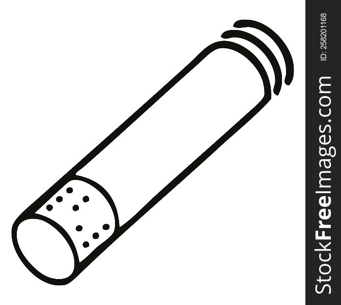 line drawing cartoon of a cigarette stick