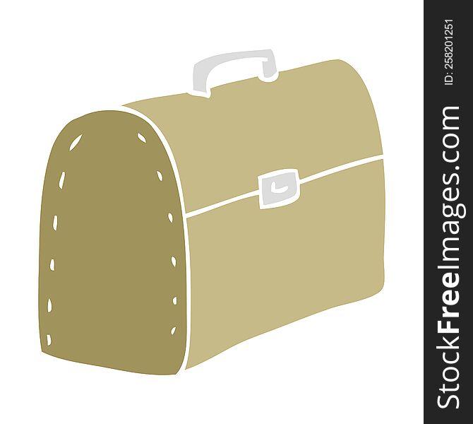 Flat Color Illustration Of A Cartoon Bag