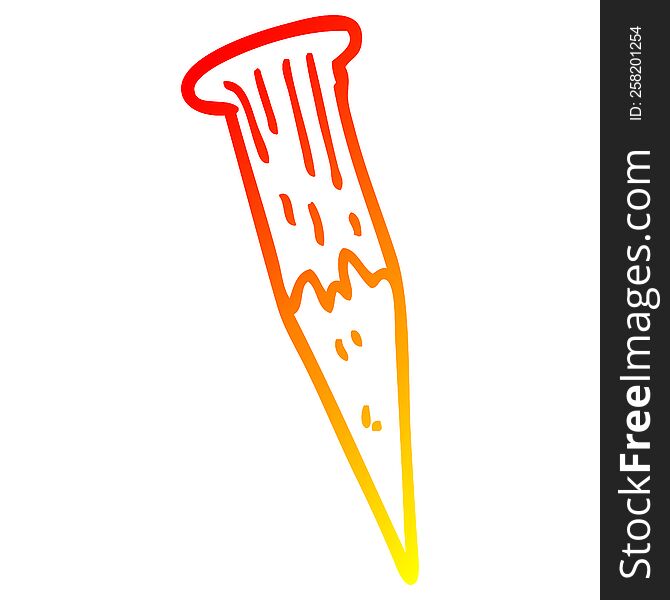 warm gradient line drawing of a cartoon wooden stake