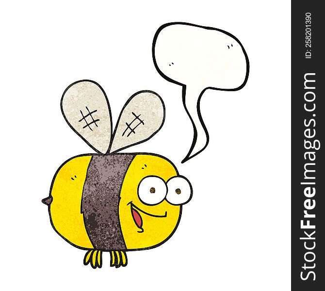 Speech Bubble Textured Cartoon Bee