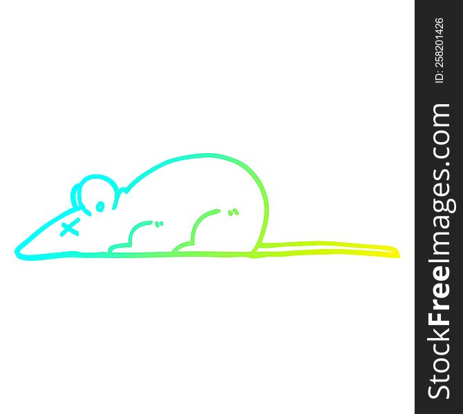 Cold Gradient Line Drawing Cartoon Dead Rat