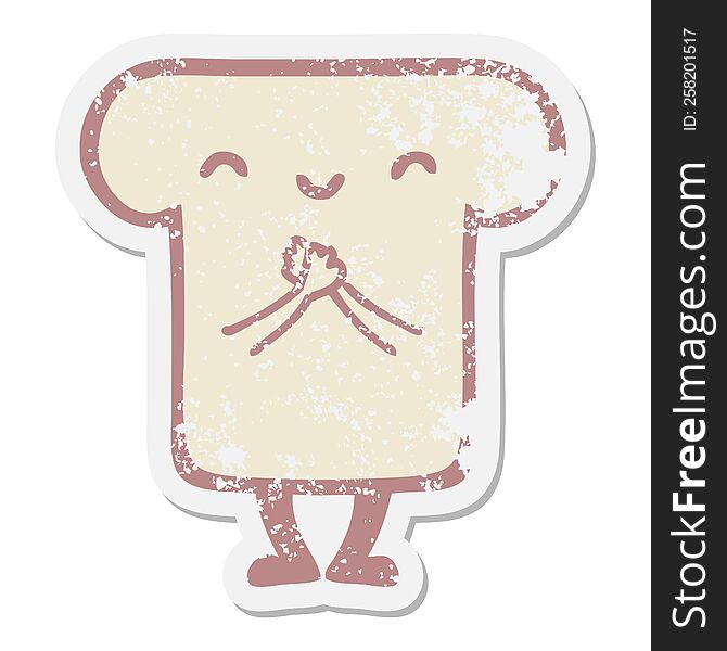 cute slice of bread grunge sticker