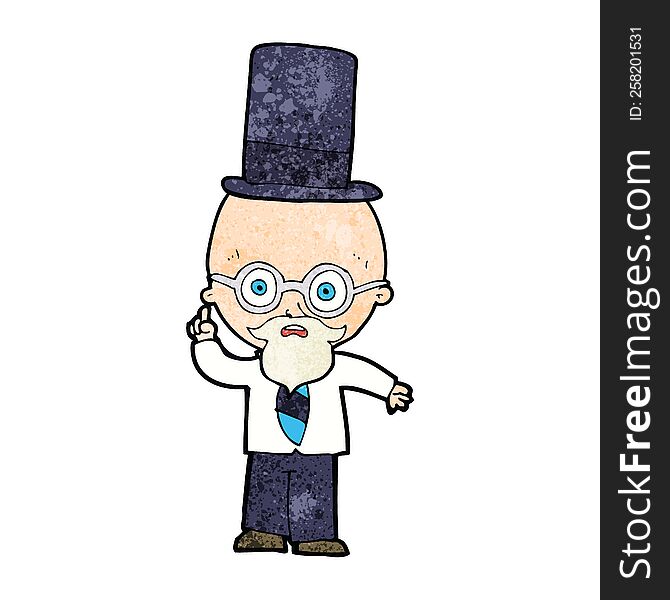 Cartoon Man Wearing Top Hat