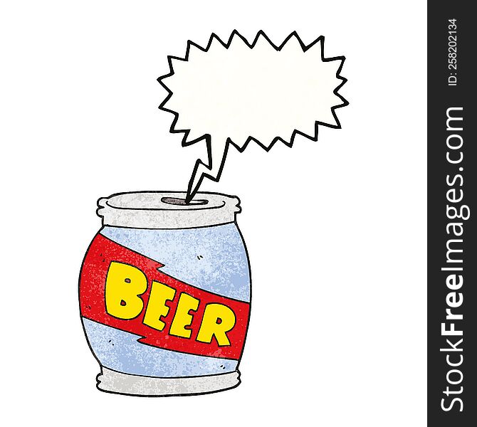 freehand speech bubble textured cartoon beer can
