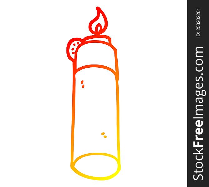 warm gradient line drawing of a cartoon cigarette lighter