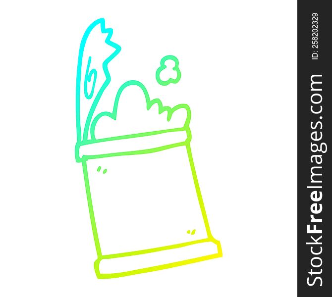 Cold Gradient Line Drawing Cartoon Open Can Of Food